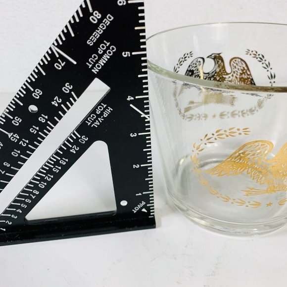 VTG MCM Barware Golden Eagle Crest Ice Bucket and Glass Set American Patriotic - Picture 12 of 15